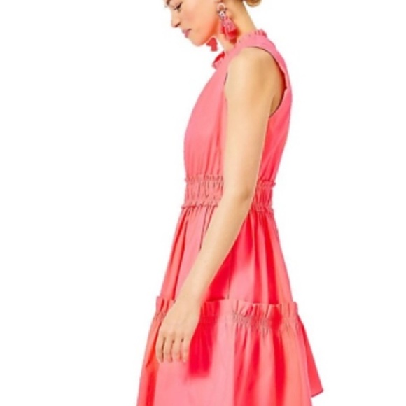 Lilly Pulitzer Elina Stretch Ruffle Dress in Coral Spritz - Picture 2 of 5